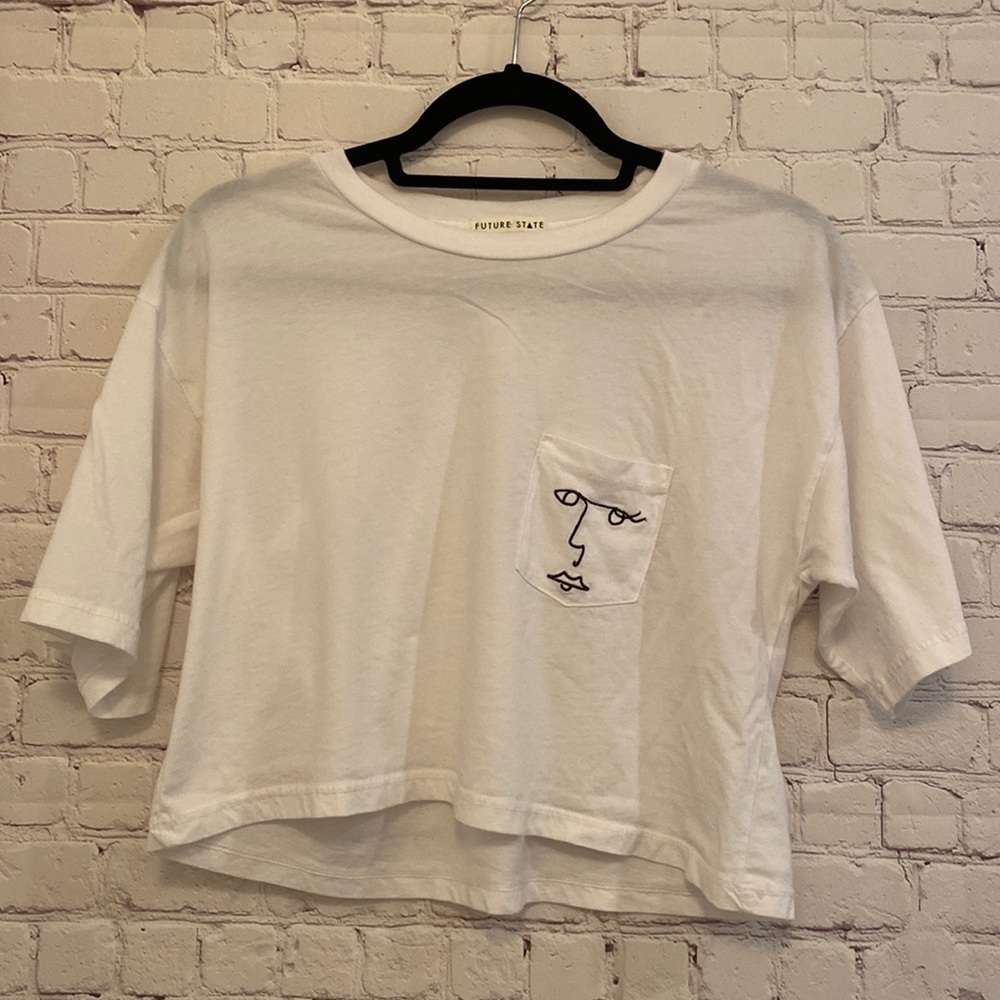 [FUTURE STATE] White Crop Top T-shirt